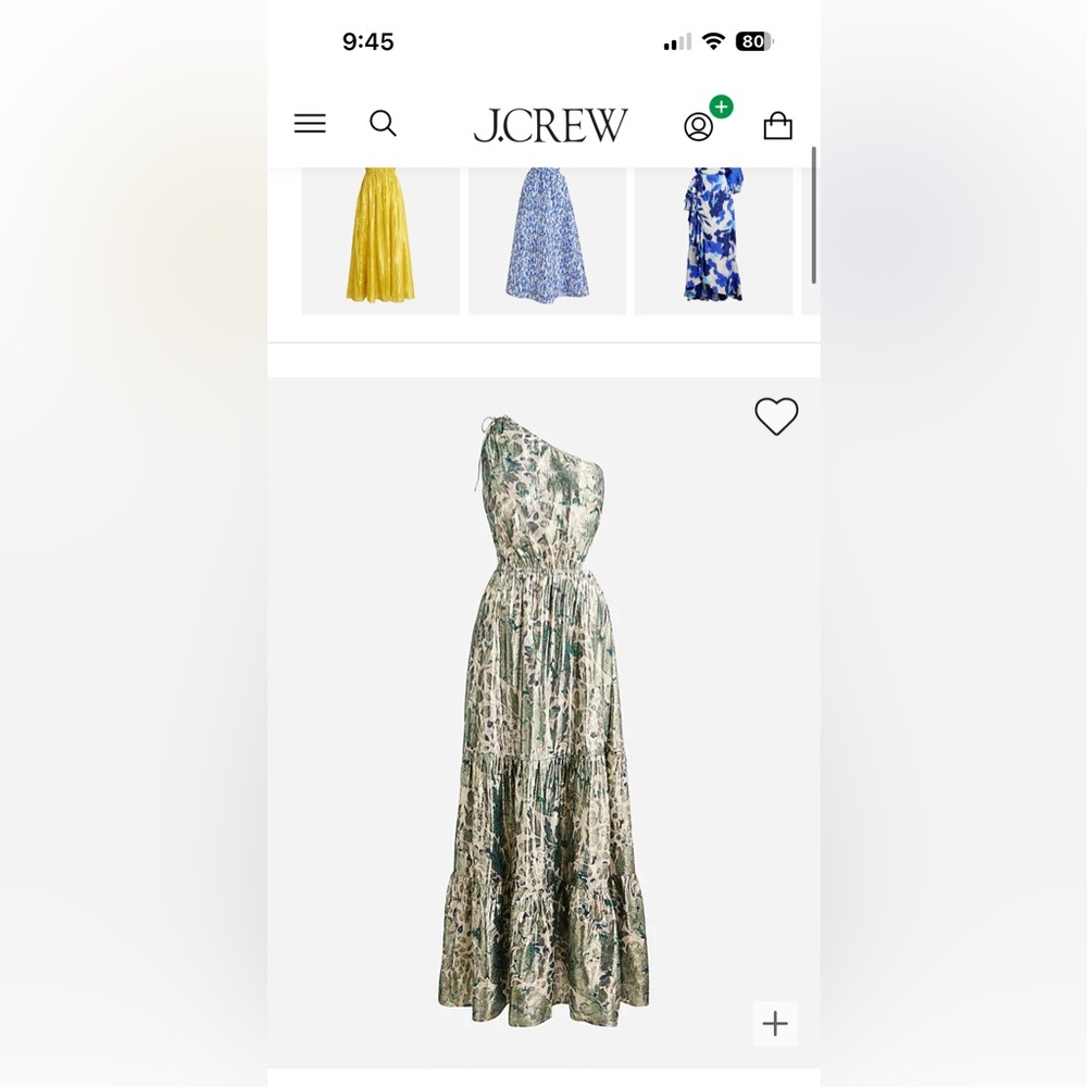 J. Crew one shoulder gown